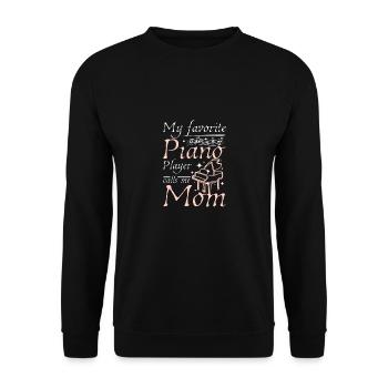Mother's day My favorite piano player calls me mom - Unisex Sweatshirt - black - Front - Alina (178cm) & Michal (187cm)