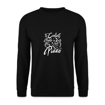 The coolest people on earth play piano - Unisex Sweatshirt - black - Front - Alina (178cm) & Michal (187cm)