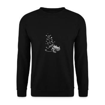 Drawn line art piano player - Unisex Sweatshirt - black - Front - Alina (178cm) & Michal (187cm)