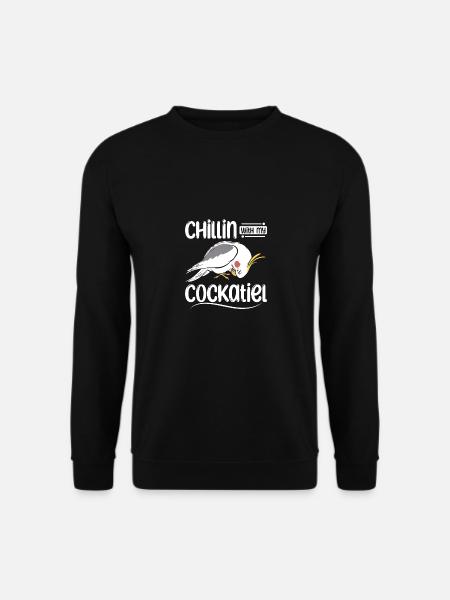 Chillin with my Cockatiel - Unisex Pullover - Schwarz