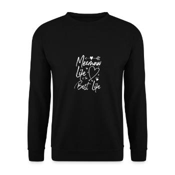 Meemaw life is the best life - Unisex Pullover - Schwarz - Vorne - Alina (178cm) & Michal (187cm)