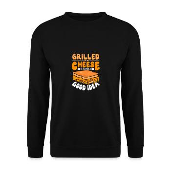 Grilled cheese is always a good idea - Unisex Pullover - Schwarz - Vorne - Alina (178cm) & Michal (187cm)