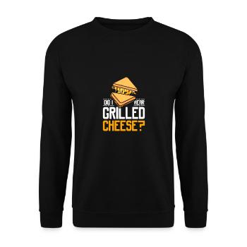 Ai-je entendu du fromage grillé ? - Sweat-shirt Unisexe - noir - Devant - Alina (178cm) & Michal (187cm)