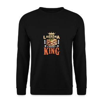 Lasagne faire roi - Sweat-shirt Unisexe - noir - Devant - Alina (178cm) & Michal (187cm)
