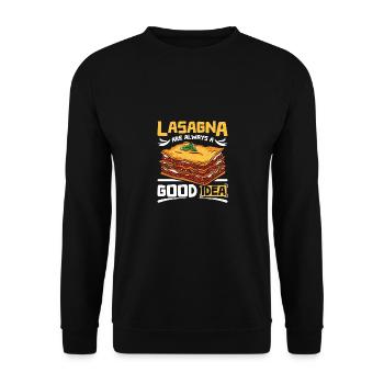 Lasagna are always a good idea - Unisex Sweatshirt - black - Front - Alina (178cm) & Michal (187cm)