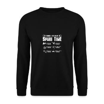 Things I do in my spare time training Capoeira - Unisex Sweatshirt - black - Front - Alina (178cm) & Michal (187cm)