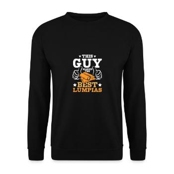 This guy makes the best Lumpias - Unisex Sweatshirt - black - Front - Alina (178cm) & Michal (187cm)