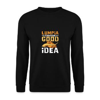 Lumpia are always a good idea - Unisex Sweatshirt - black - Front - Alina (178cm) & Michal (187cm)