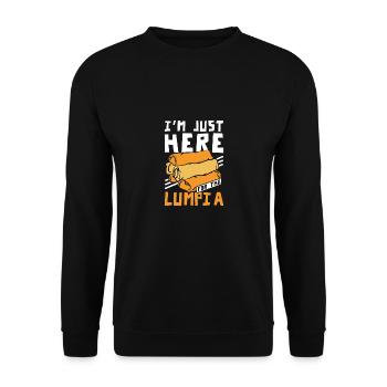 I'm just here for the Lumpia - Unisex Sweatshirt - black - Front - Alina (178cm) & Michal (187cm)
