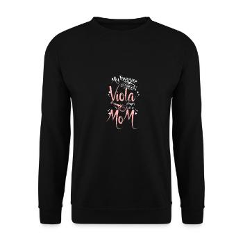 Fête des mères Mon altiste préféré m’appelle maman - Sweat-shirt Unisexe - noir - Devant - Alina (178cm) & Michal (187cm)
