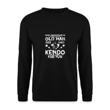 Ne sous-estimez jamais un vieil homme qui fait du kendo - Sweat-shirt Unisexe - noir - Devant - Alina (178cm) & Michal (187cm)