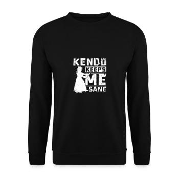 Kendo keeps me sane - Unisex Sweatshirt - black - Front - Alina (178cm) & Michal (187cm)