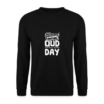Playing Oud makes my day - Unisex Pullover - Schwarz - Vorne - Alina (178cm) & Michal (187cm)