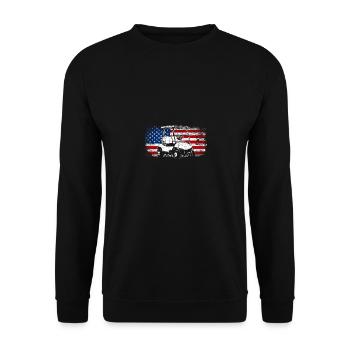 Golfing Us Flag 4th of July American golf cart - Unisex Sweatshirt - black - Front - Alina (178cm) & Michal (187cm)