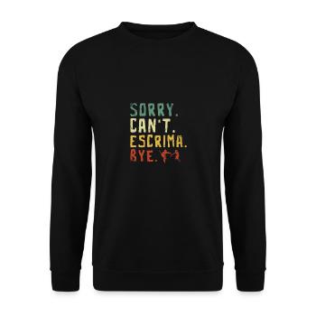 Désolé, je ne peux pas dire au revoir à Escrima - Sweat-shirt Unisexe - noir - Devant - Alina (178cm) & Michal (187cm)