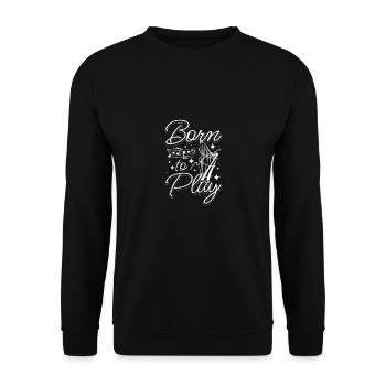 Born to play harp - Unisex Sweatshirt - black - Front - Alina (178cm) & Michal (187cm)