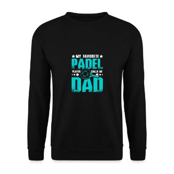 Fête des pères Mon joueur de padel préféré m’appelle papa - Sweat-shirt Unisexe - noir - Devant - Alina (178cm) & Michal (187cm)