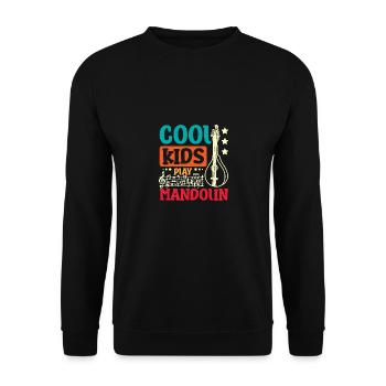 Children Cool kids play Mandolin - Unisex Sweatshirt - black - Front - Alina (178cm) & Michal (187cm)