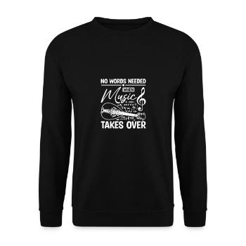 Mandolin no words needed when music takes over - Unisex Pullover - Schwarz - Vorne - Alina (178cm) & Michal (187cm)