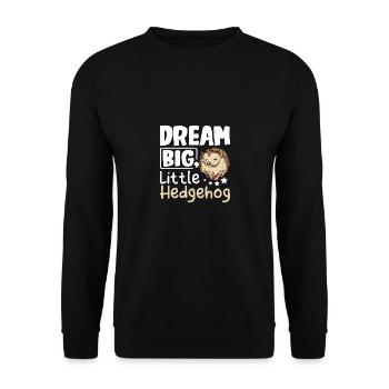 Rêver grand petit hérisson - Sweat-shirt Unisexe - noir - Devant - Alina (178cm) & Michal (187cm)