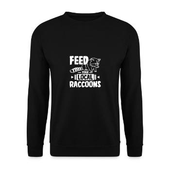 Feed your local raccoons - Unisex Sweatshirt - black - Front - Alina (178cm) & Michal (187cm)