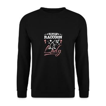 Crazy raccoon lady - Unisex Sweatshirt - black - Front - Alina (178cm) & Michal (187cm)
