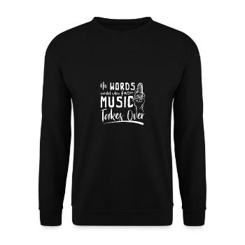 No words needed when music takes over harmonica - Unisex Pullover - Schwarz - Vorne - Alina (178cm) & Michal (187cm)