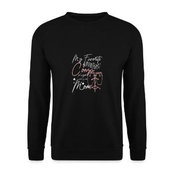 My favorite conga player calls me mom - Unisex Pullover - Schwarz - Vorne - Alina (178cm) & Michal (187cm)