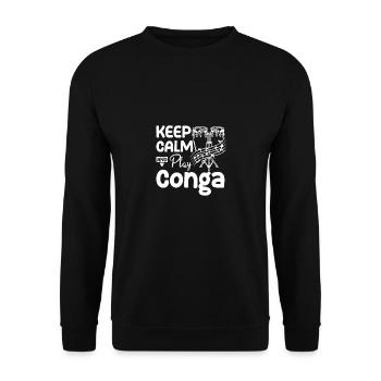 Keep calm and play conga - Unisex Sweatshirt - black - Front - Alina (178cm) & Michal (187cm)