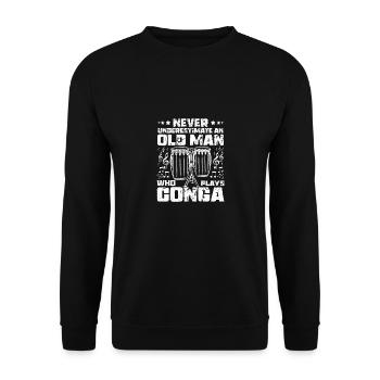 Ne sous-estimez jamais un vieil homme qui joue de la conga - Sweat-shirt Unisexe - noir - Devant - Alina (178cm) & Michal (187cm)