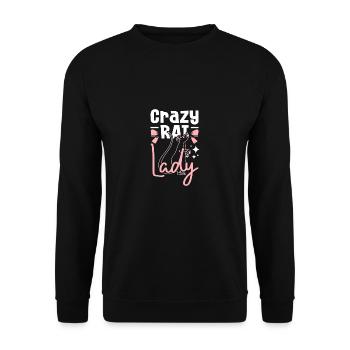 Crazy rat lady - Unisex Pullover - Schwarz - Vorne - Alina (178cm) & Michal (187cm)
