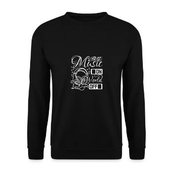 Musique sur world off - Sweat-shirt Unisexe - noir - Devant - Alina (178cm) & Michal (187cm)