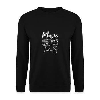 La musique est ma thérapie - Sweat-shirt Unisexe - noir - Devant - Alina (178cm) & Michal (187cm)