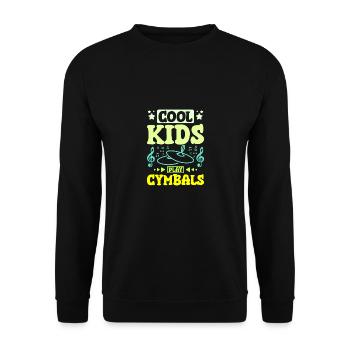 Children cool kids play Cymbals - Unisex Sweatshirt - black - Front - Alina (178cm) & Michal (187cm)