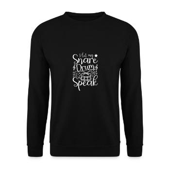 Je laisse ma caisse claire parler Batteur de caisse claire - Sweat-shirt Unisexe - noir - Devant - Alina (178cm) & Michal (187cm)