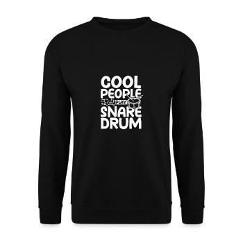 Cool people play snare drum - Unisex Pullover - Schwarz - Vorne - Alina (178cm) & Michal (187cm)