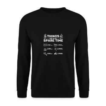 Things I do in my spare time playing Snare drum - Unisex Pullover - Schwarz - Vorne - Alina (178cm) & Michal (187cm)