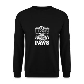 Mon thérapeute a des pattes de propriétaire de rottweiler - Sweat-shirt Unisexe - noir - Devant - Alina (178cm) & Michal (187cm)