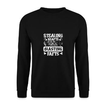 Le propriétaire d’un rottweiler vole des cœurs en faisant exploser des pets - Sweat-shirt Unisexe - noir - Devant - Alina (178cm) & Michal (187cm)