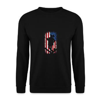 Drapeau américain des États-Unis 4 de juillet ramoneur - Sweat-shirt Unisexe - noir - Devant - Alina (178cm) & Michal (187cm)
