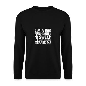 Father's day chimney sweep dad nothing scares me - Unisex Pullover - Schwarz - Vorne - Alina (178cm) & Michal (187cm)