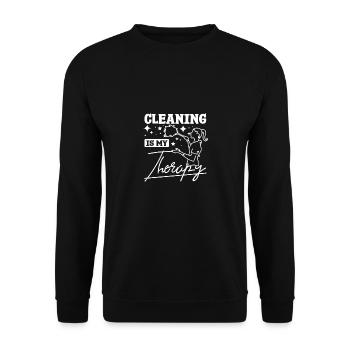 Housekeeping cleaning is my therapy - Unisex Pullover - Schwarz - Vorne - Alina (178cm) & Michal (187cm)