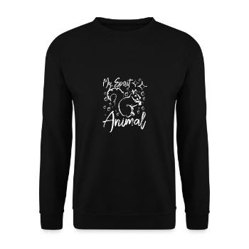 Squirrels are my spirit animal - Unisex Pullover - Schwarz - Vorne - Alina (178cm) & Michal (187cm)