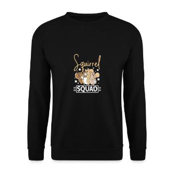Cute Squirrel squad - Unisex Pullover - Schwarz - Vorne - Alina (178cm) & Michal (187cm)