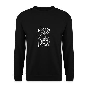 Keep calm and play piano - Unisex Sweatshirt - black - Front - Alina (178cm) & Michal (187cm)