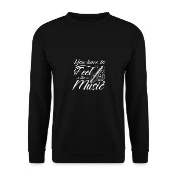 You have to feel the music play dulcimer - Unisex Sweatshirt - black - Front - Alina (178cm) & Michal (187cm)
