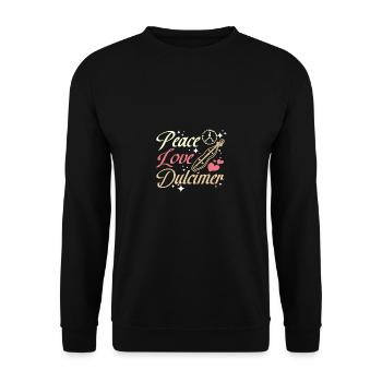 Peace Love Dulcimer - Unisex Sweatshirt - black - Front - Alina (178cm) & Michal (187cm)