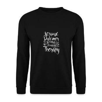 Playing Dulcimer is my therapy - Unisex Sweatshirt - black - Front - Alina (178cm) & Michal (187cm)