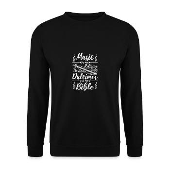 Music is my Religion, the Dulcimer is my bible - Unisex Sweatshirt - black - Front - Alina (178cm) & Michal (187cm)