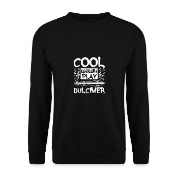 Cool people play Dulcimer - Unisex Sweatshirt - black - Front - Alina (178cm) & Michal (187cm)